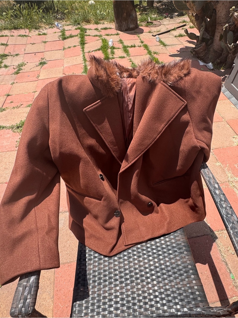 H&M Blazer with Fur Collar